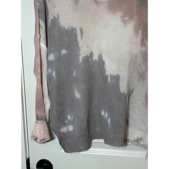 Fate Tie Dye Pink Grey Pullover Sheer Sweater Size Large - Picture 4 of 5